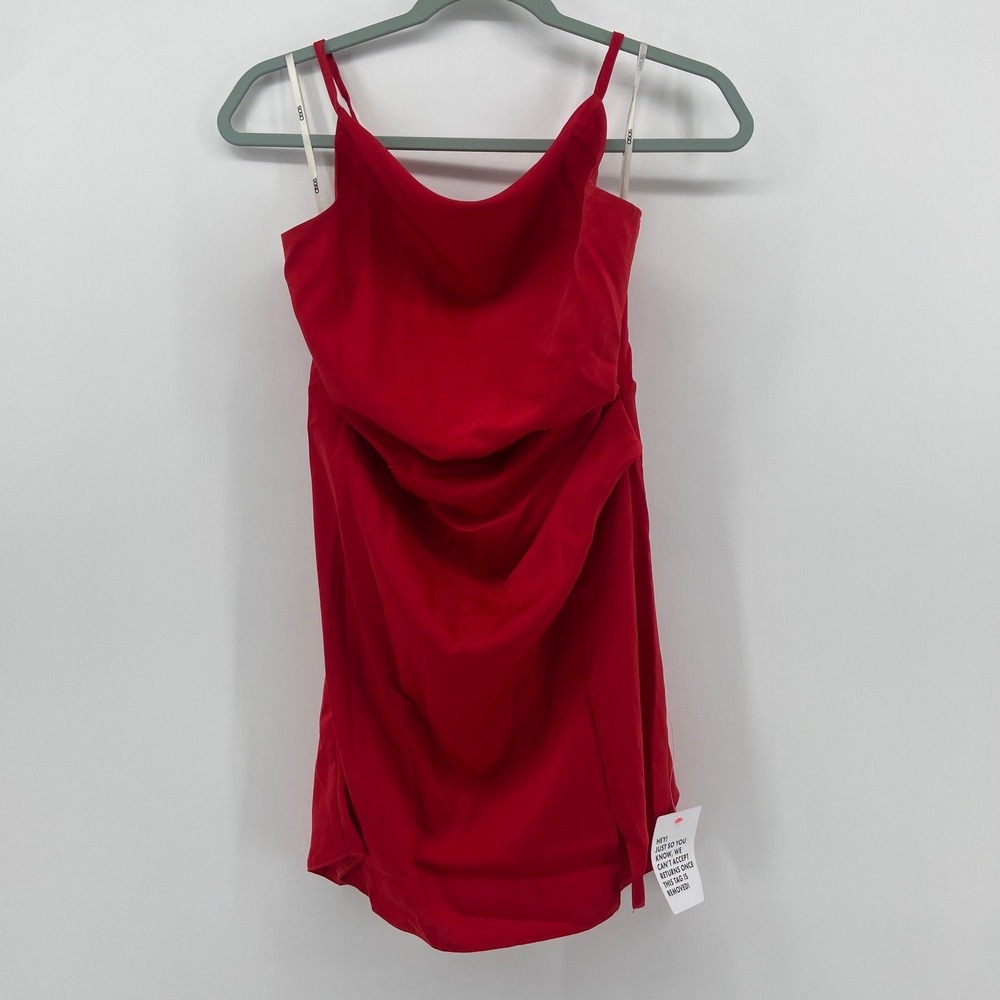ASOS Holiday Red Cowl Neck Tie Back Mini Dress US 6 Formal Party Prom Date Club